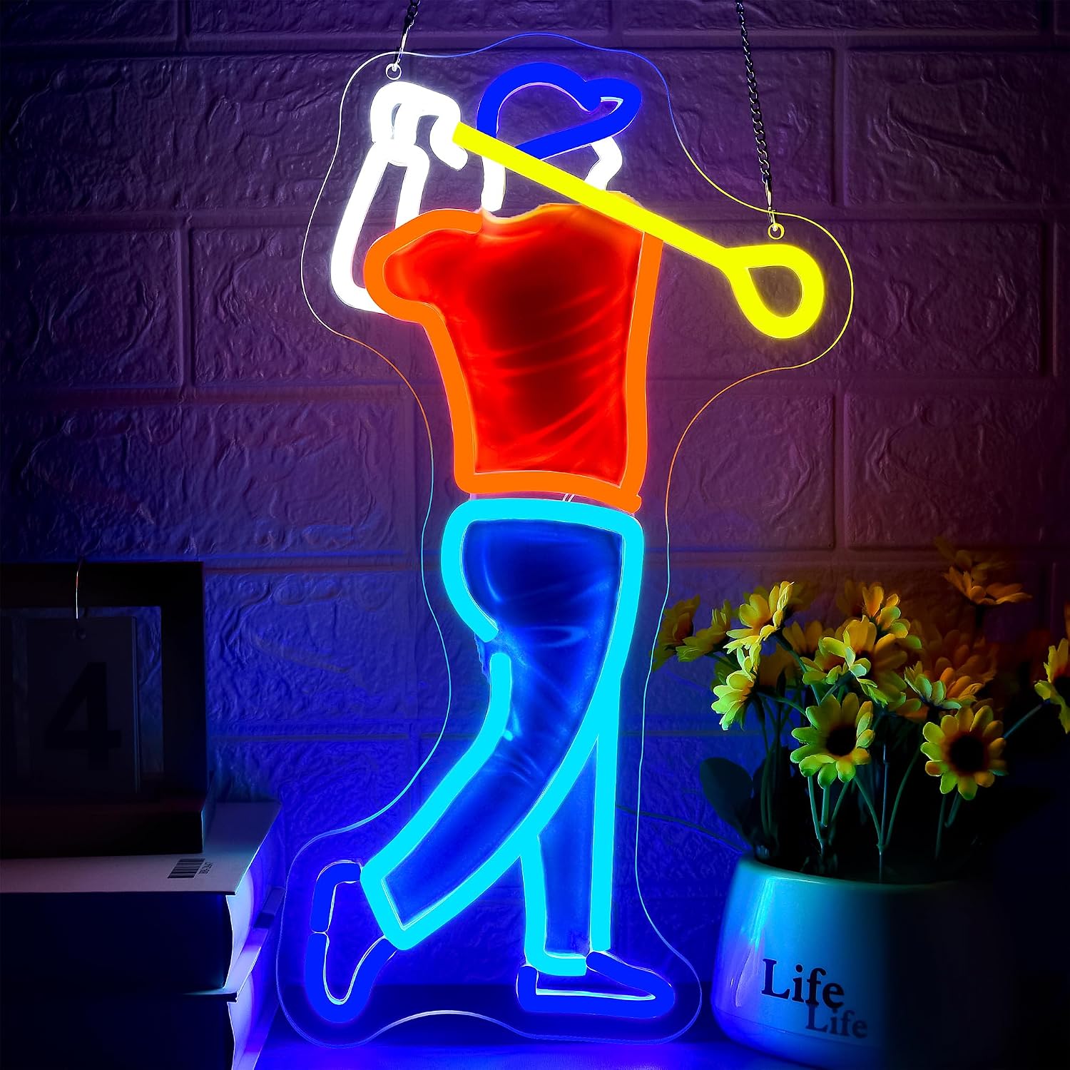 Outdoor Sport Club - Golfer Swing Neon Sign USB Powered