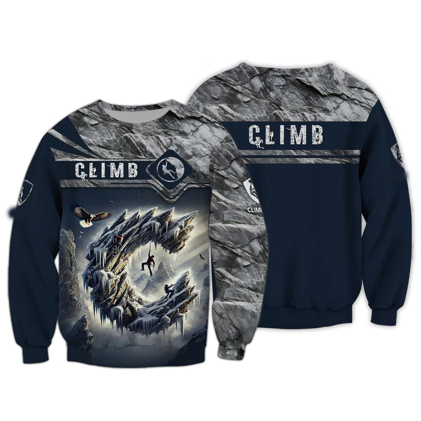 Outdoor Sport Club - Men's 3D Climbing Print T Shirt