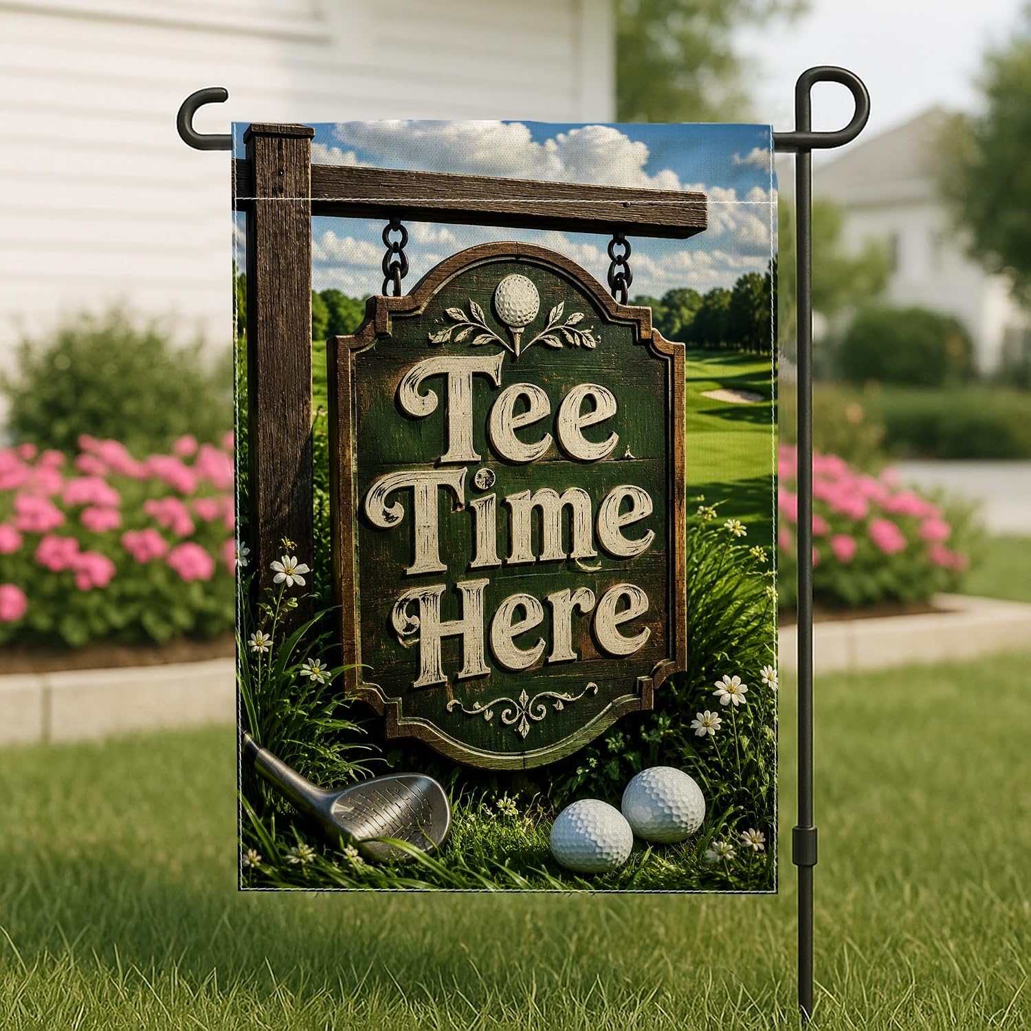 Golf Ball Garden Flag, Outdoor - Outdoor Sport Club review and price