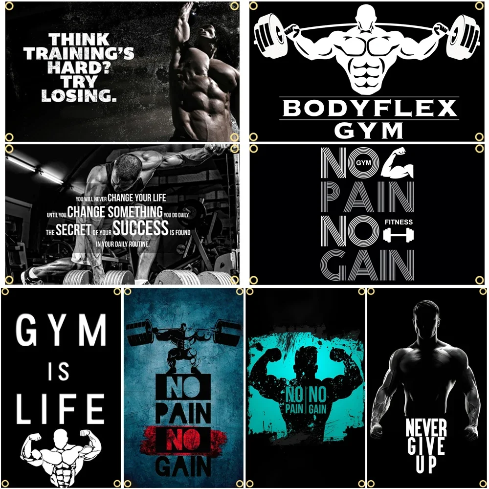 GYM Flag Message Signs Slogan  - Outdoor Sport Club review and price